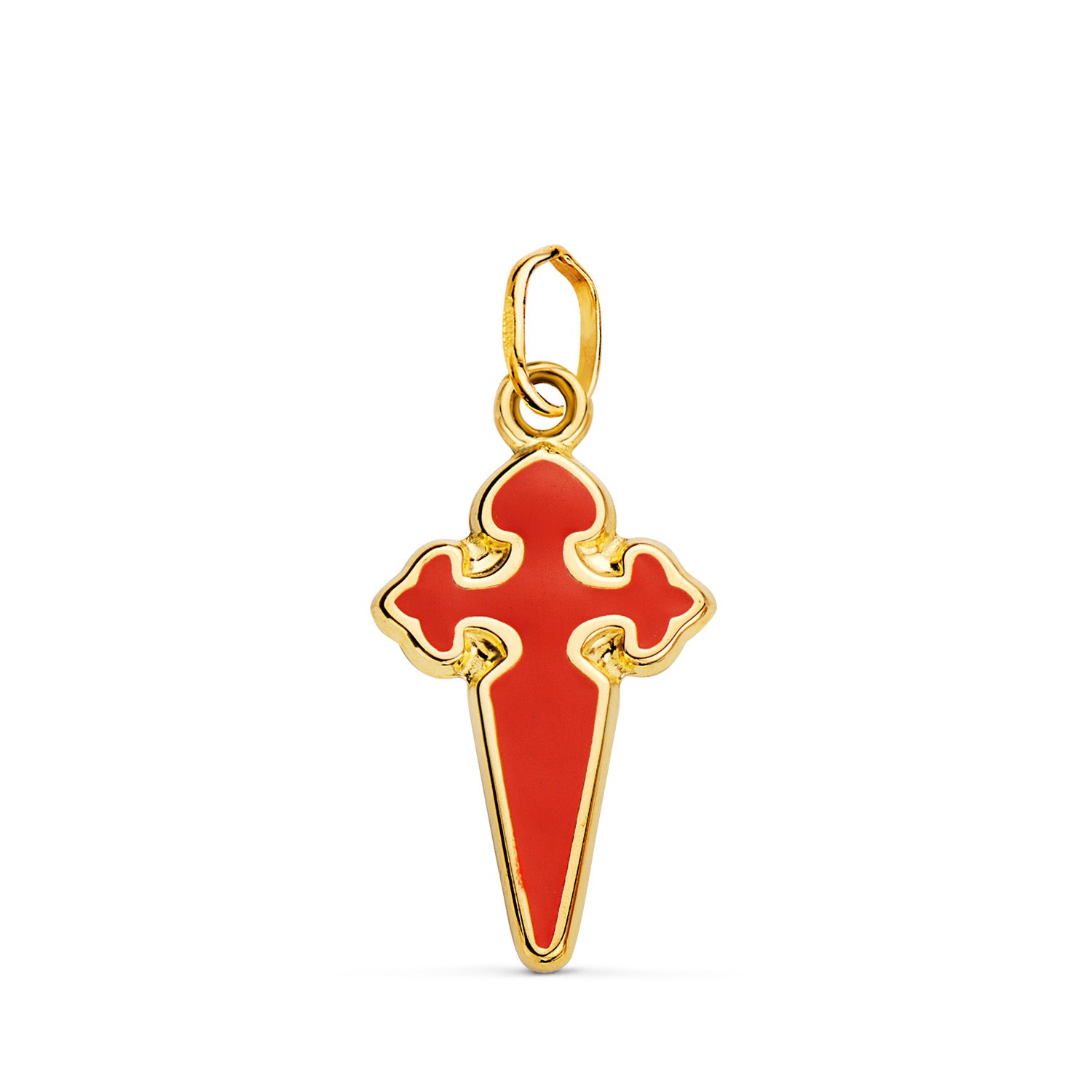 18K Croix Saint Jacques en Or Jaune