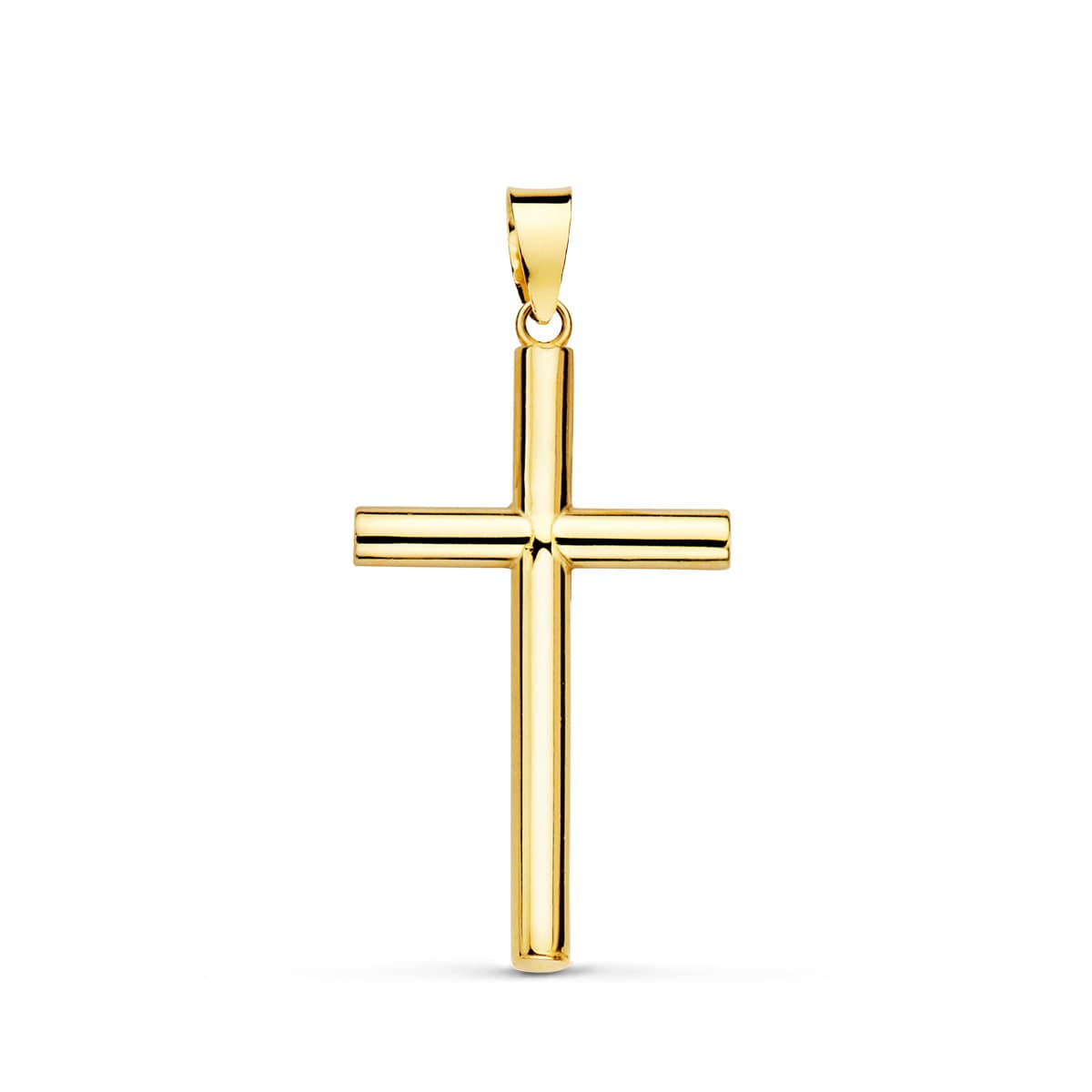 18K Croix en Or Jaune Creuse 25X15X2.2 mm