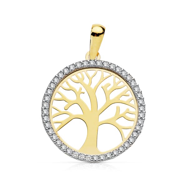 Levensboomhanger in 18K tweekleurig goud, 20 mm