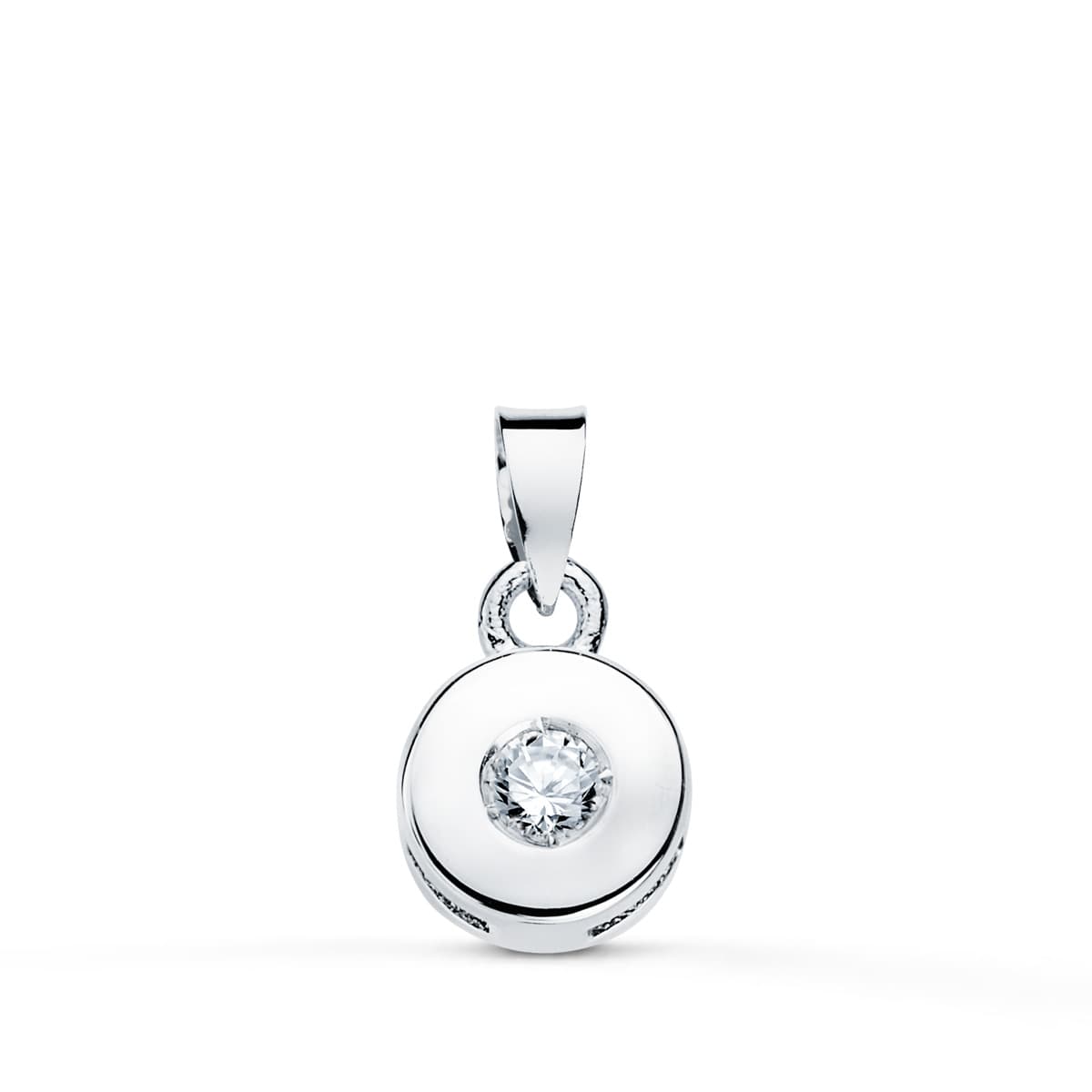 Chaton hänge i 18K vitguld 55 mm Naturlig diamant briljantslipad 0,050 Cts Si-h