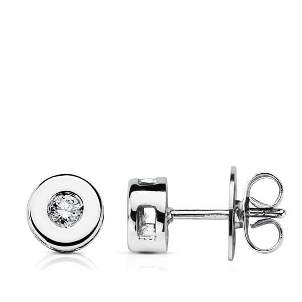 Øreringe i 18K hvidguld med brillantslebne Lab-diamanter 0,130 Ct VS2-G Størrelse: 6 mm Snap-øreringe