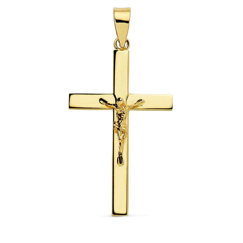 18K Yellow Gold Cross with Christ 29X18X3 mm