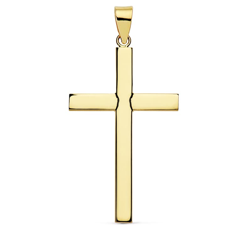 Glad 18K geelgouden kruis 32X18X3 mm
