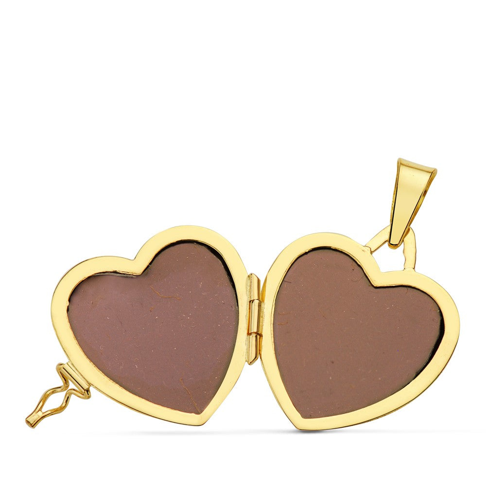Looker Foto Holder Charm 18K Gul Guld Glat Hjerte 21X21 mm