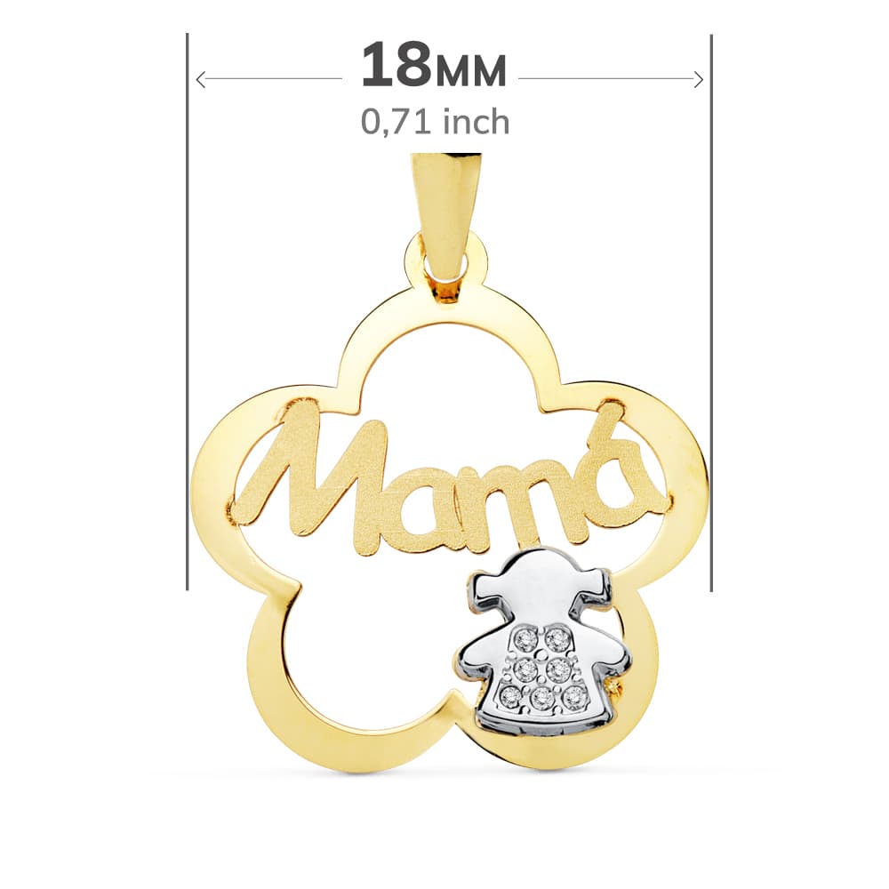18K Pendentif Maman en Or