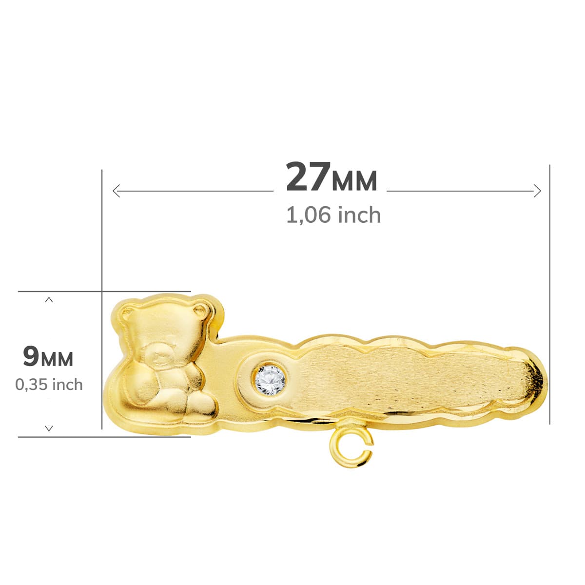 18K gull Zircon Baby Pin 27X9MM