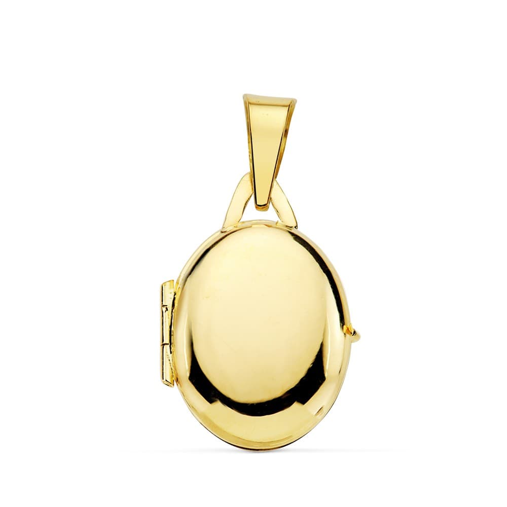 Porte-photo Ovale Or Jaune Lisse 18K Charm Looker 18X14 mm