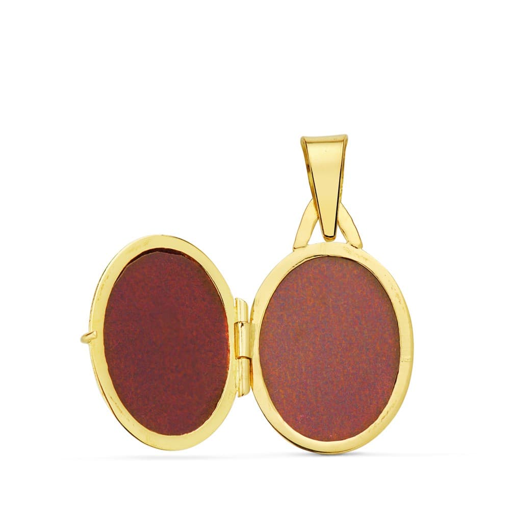 Porte-photo Ovale Or Jaune Lisse 18K Charm Looker 18X14 mm