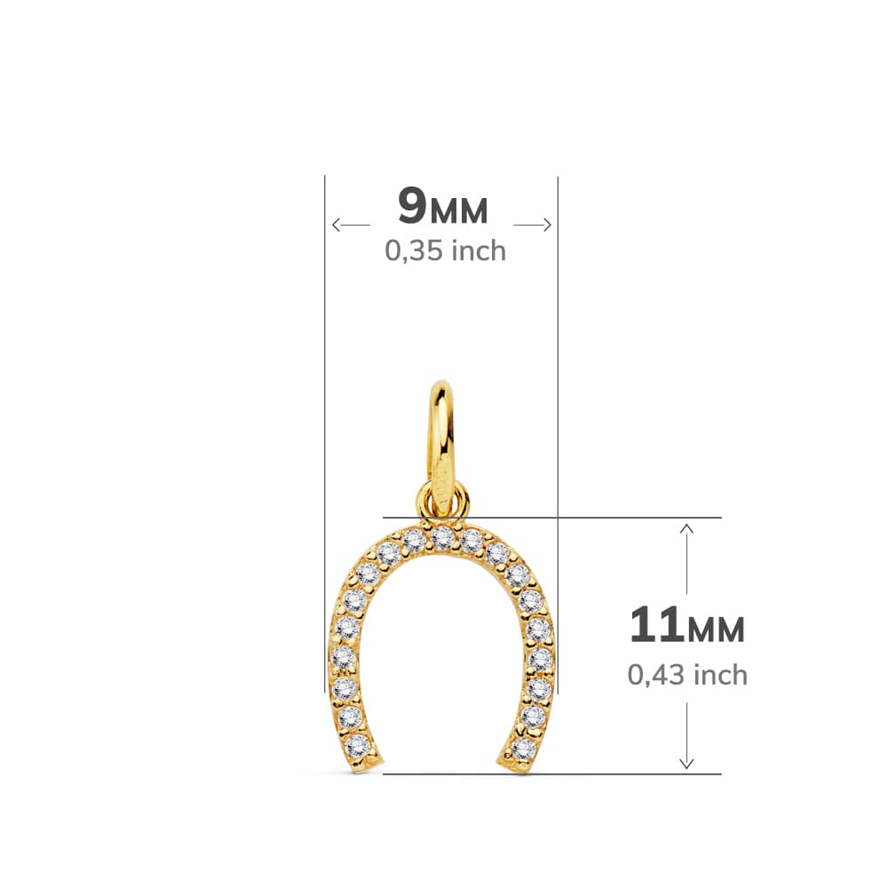 Horseshoe Pendant 18K Yellow Gold 11X9 mm