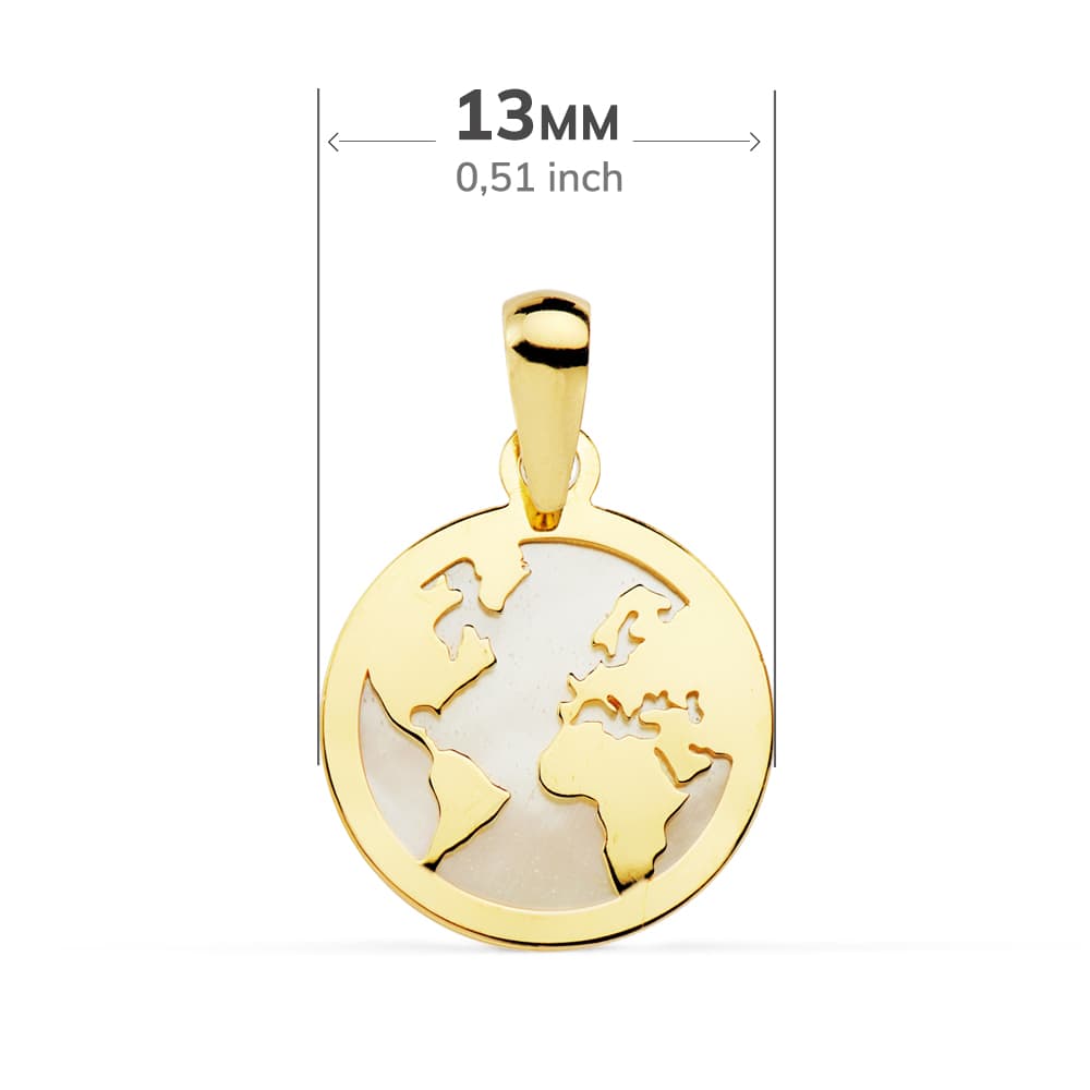 18 K sárga arany medál világtérkép Nacar 13 mm