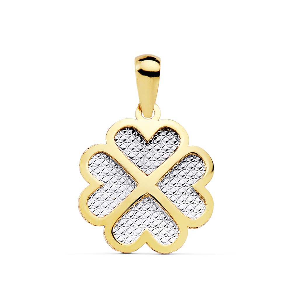 Pandantiv Trefoil din aur BI-CULOARE 18K