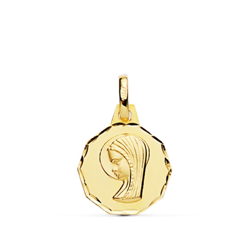 Virgin Girl Medal 18K DIAMANT 14 mm