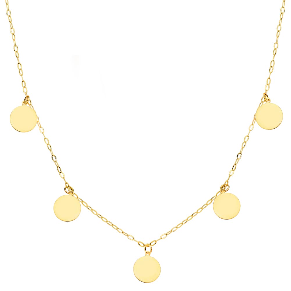 18K Collier Or Jaune Motifs 7 mm Chaine Forçat 45 Cm