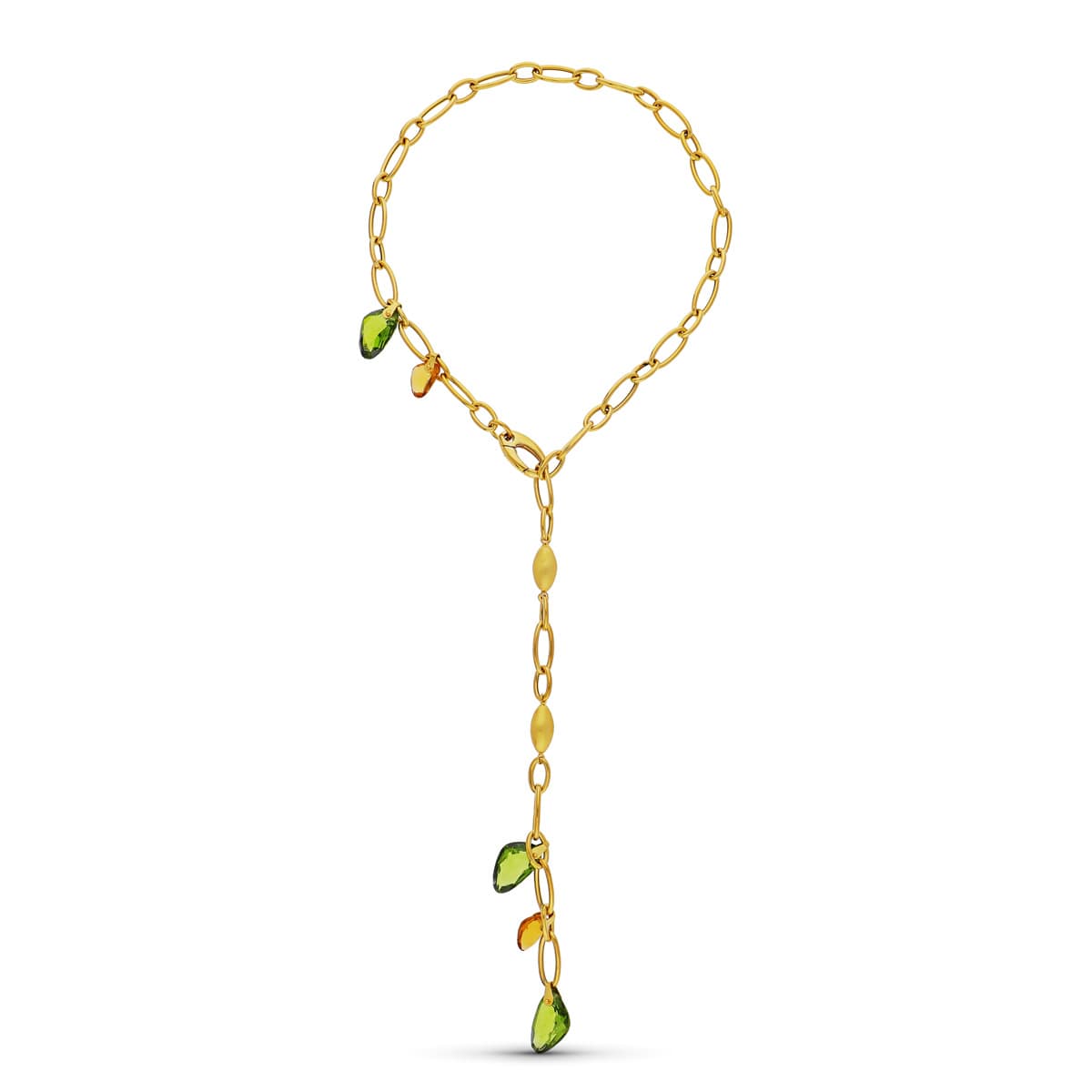 Collana in Oro Giallo 18 Carati con Pietre Colorate