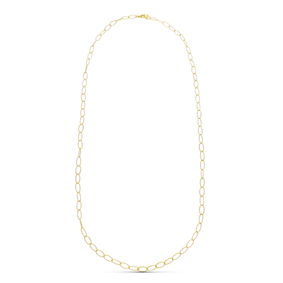 18K gult guld halsband Länkar 80 Cm