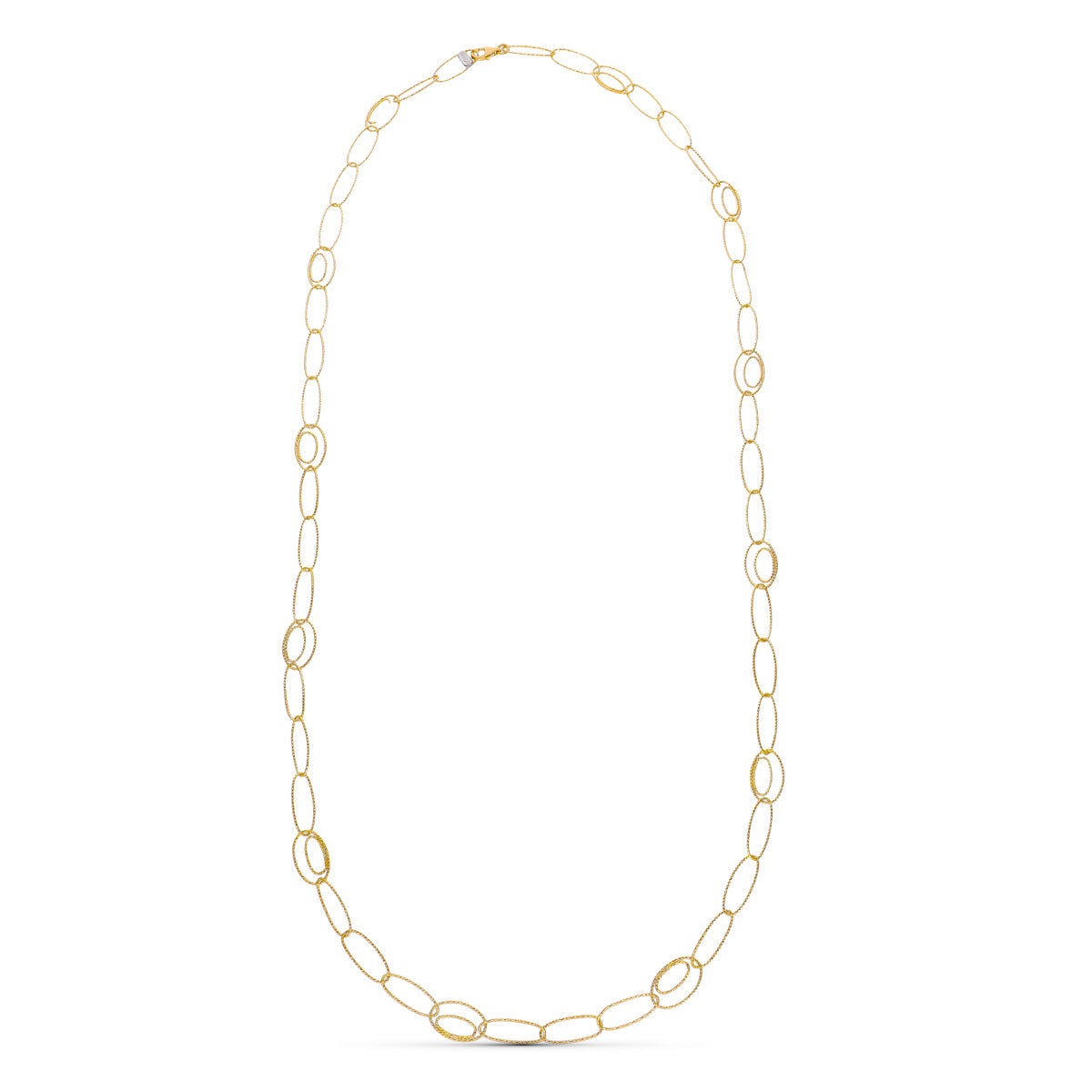 18K gult guld halsband Länkar 80 Cm