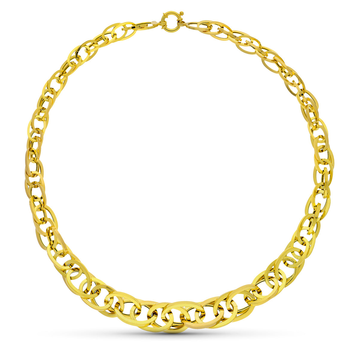 18K Collier Or Jaune Maillons 45 Cm