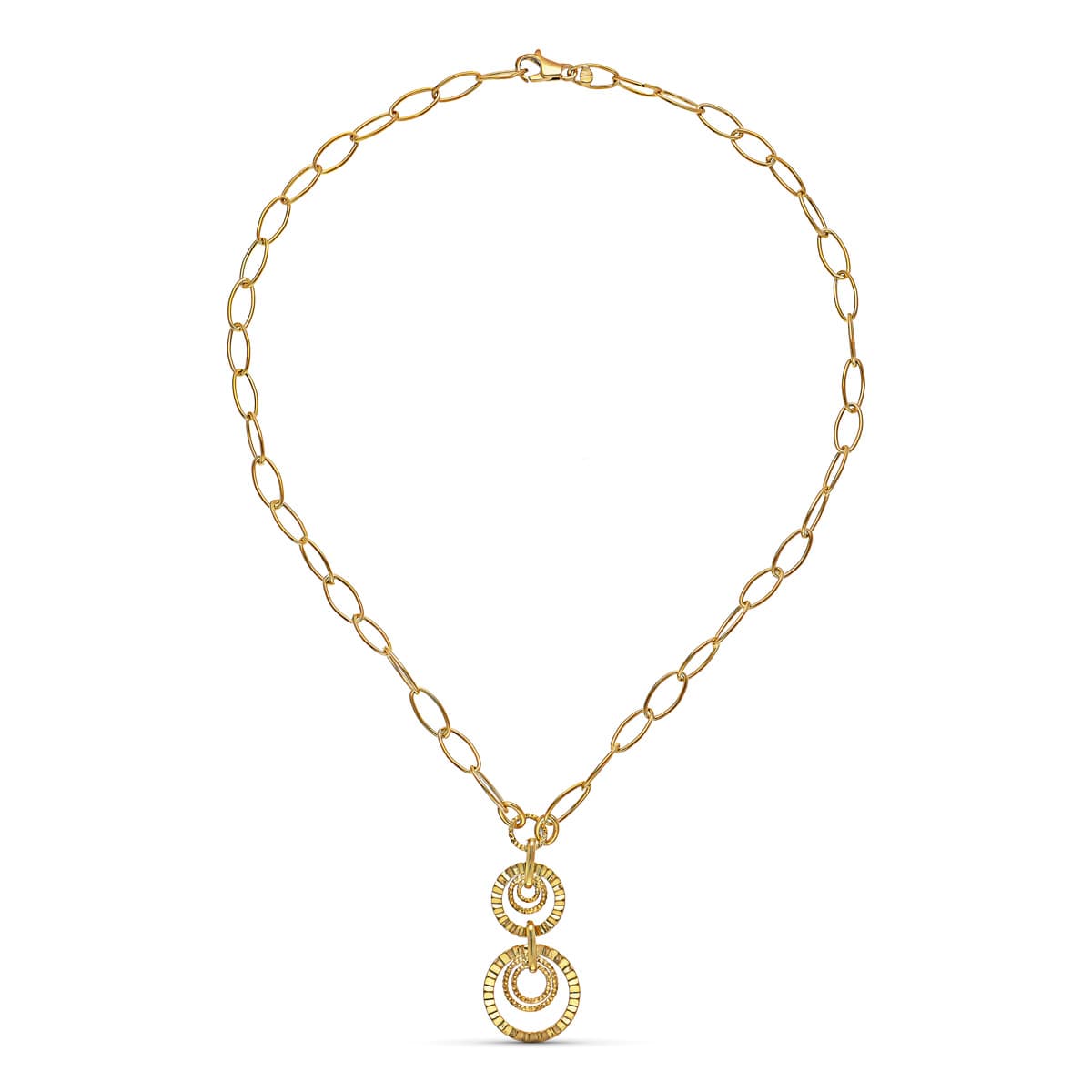 18K Collier en Or Jaune Chaine et Motif
