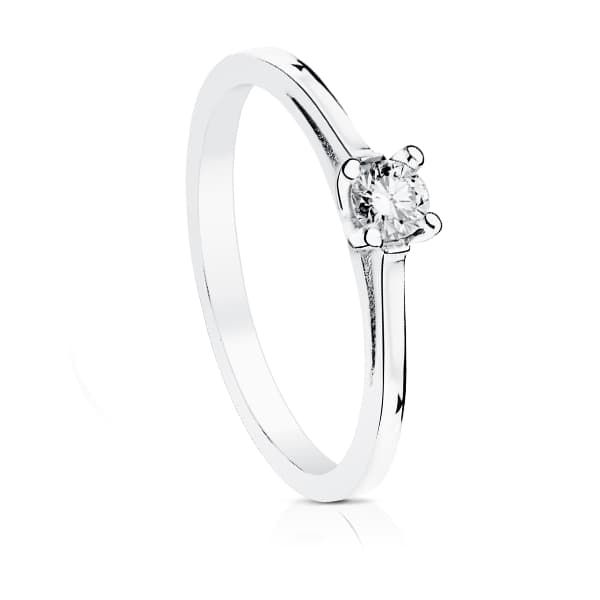 ソリティア 18K 天然ダイヤモンド ブリリアント カット 0.150 カラット Si-h