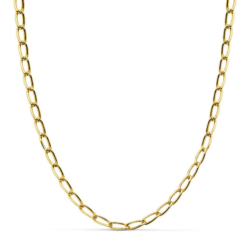 Bilbao Hulkæde 18K Gul Guld 4 mm -50 Cm
