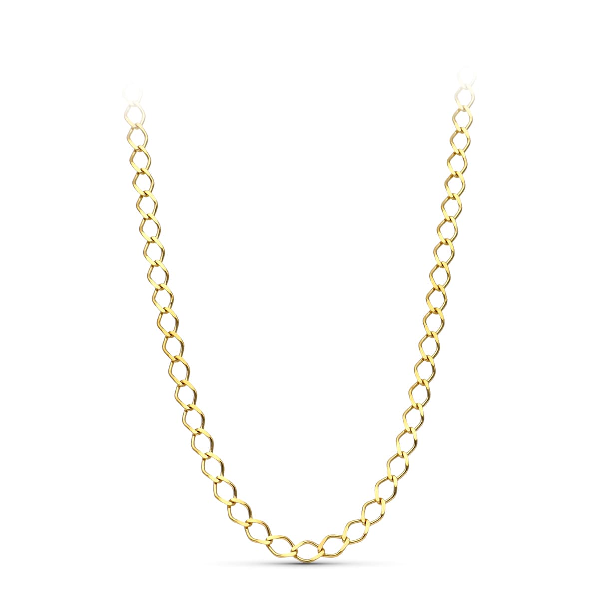Solid 18K Yellow Gold Chain Solid Diamond 50 Cm