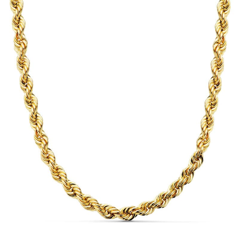 Or Jaune Clair Salomonico 18K Largeur du Cordon : 5,5 mm Longueur : 60CM