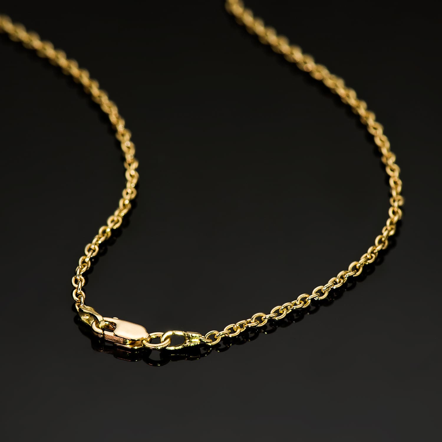 18K massive Kabelkette 1,9 mm 60 cm