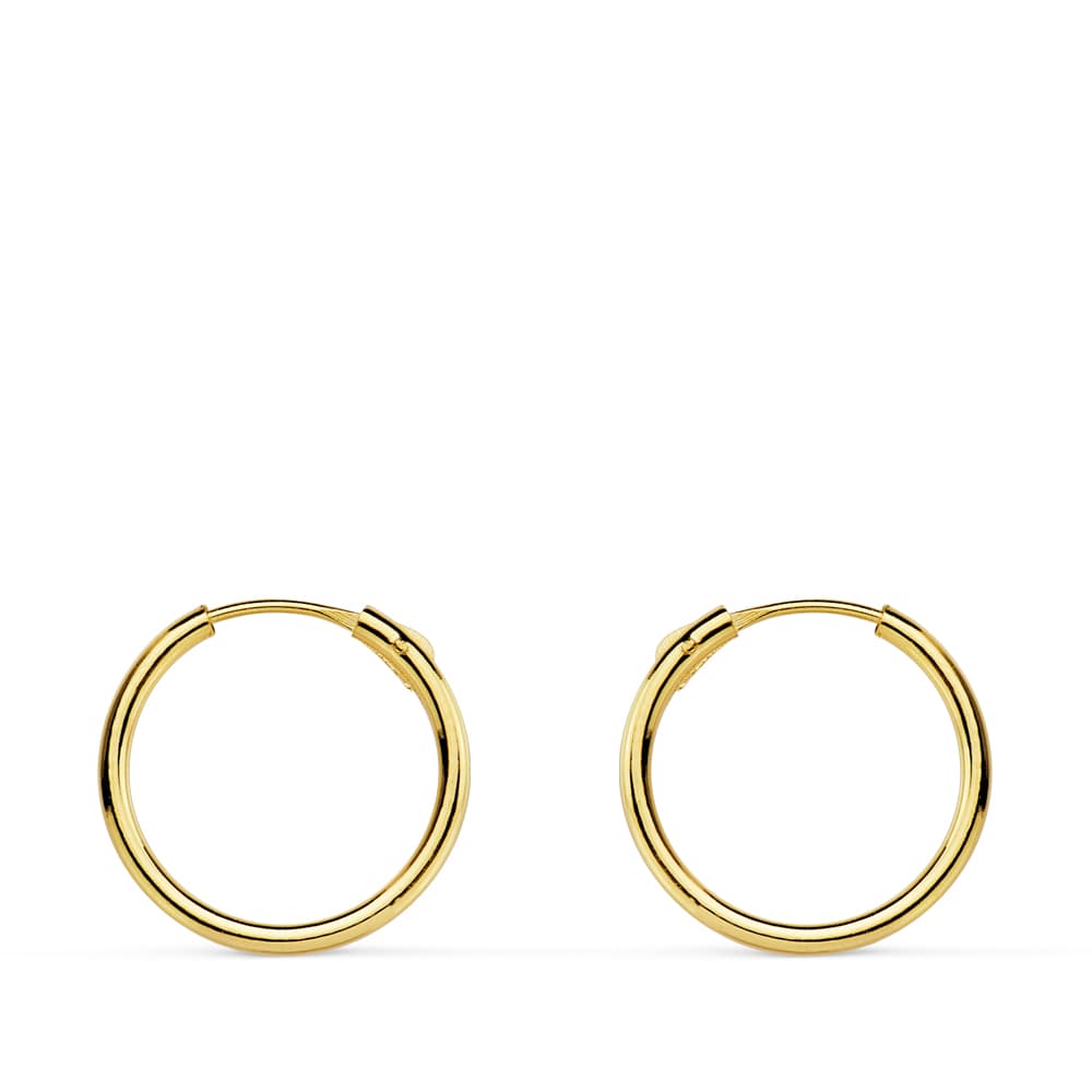 Argolas Redondas Ocas em Ouro Amarelo 18K 13X120 mm