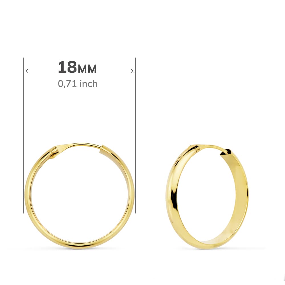 Lätta halvbågar i 18K gult guld 18X3 mm