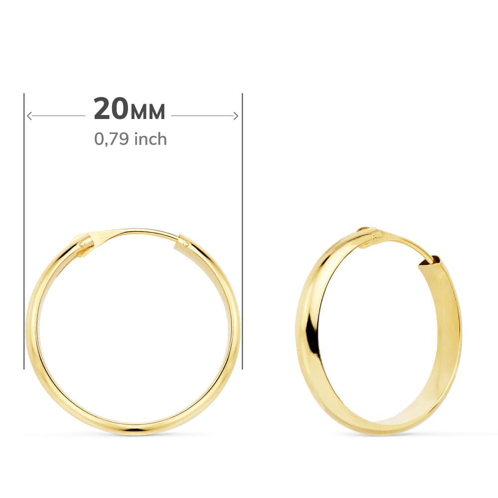 Lätta halvbågar i 18K gult guld 20X3 mm