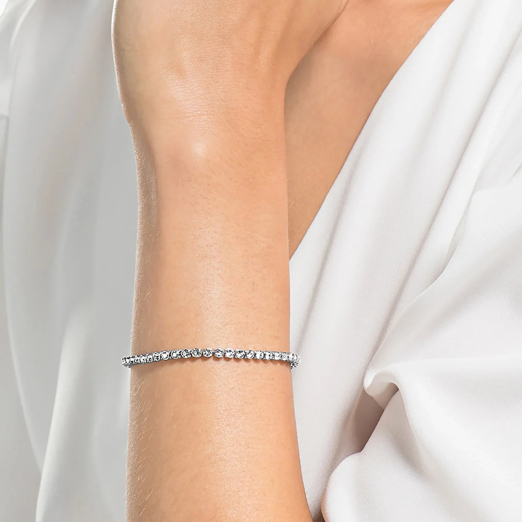 Imber – Weißes Silber – Armband – Swarovski Ansicht 2