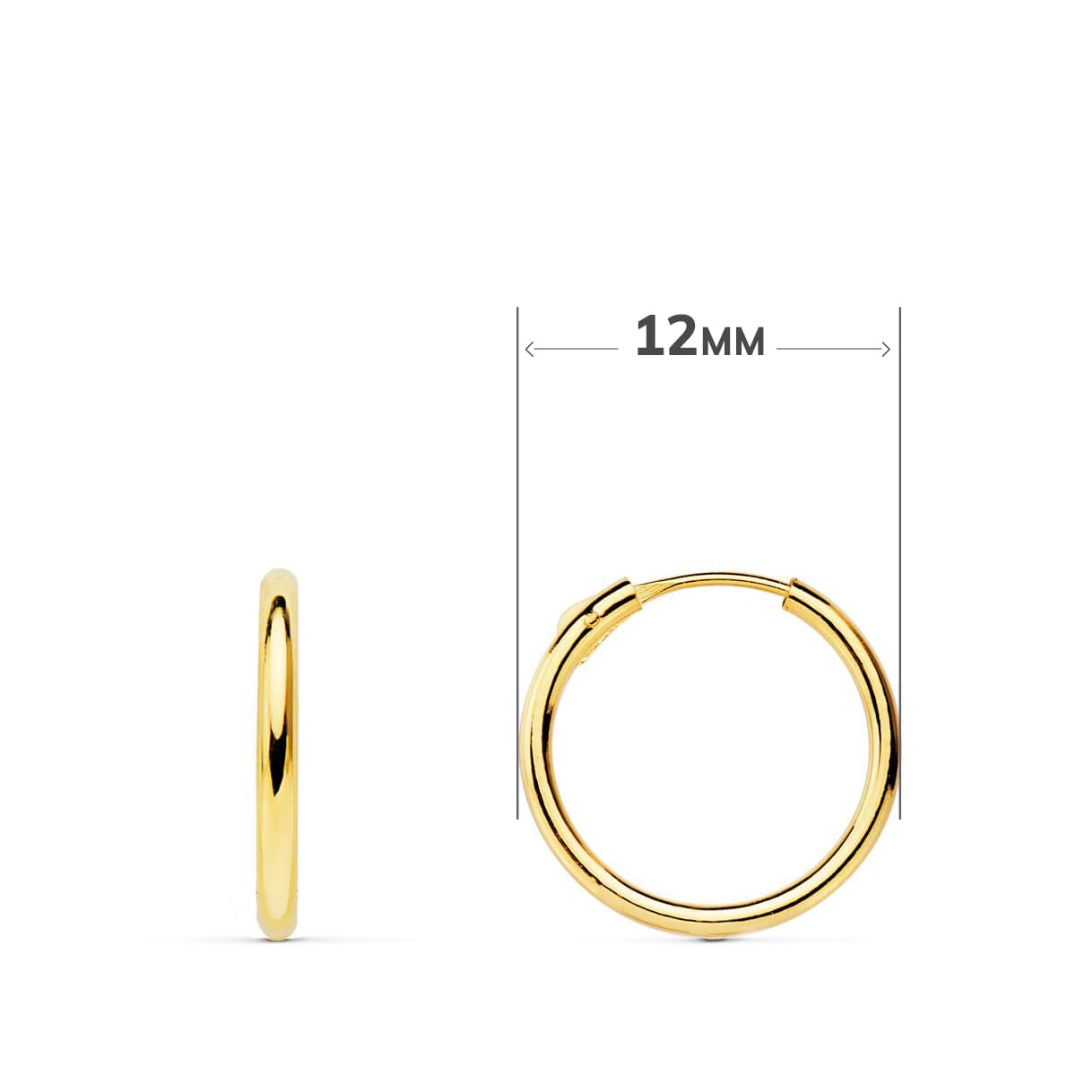 Visací kruhové náušnice 18K jetel 11X9 mm ze žlutého zlata 12X1,5 mm