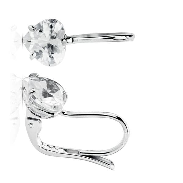 18K Zirkon Hjerte Øredobber 7X7 mm