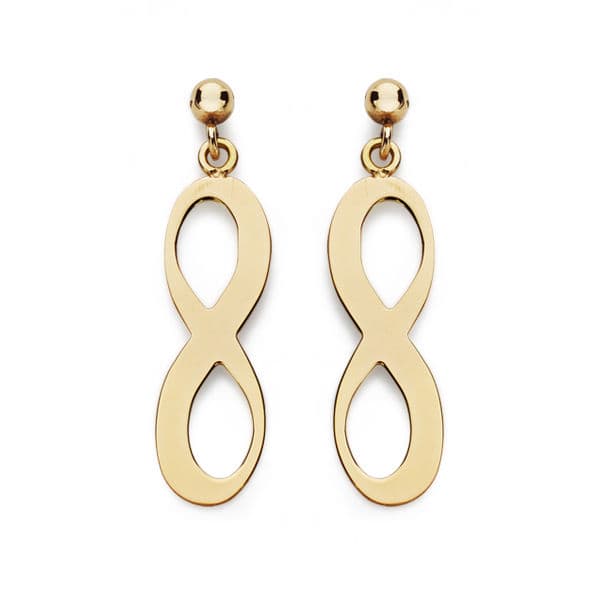 Pendientes Presión Infinita Oro Amarillo 18K 20X6 mm Cierre Mariposa Cochecito