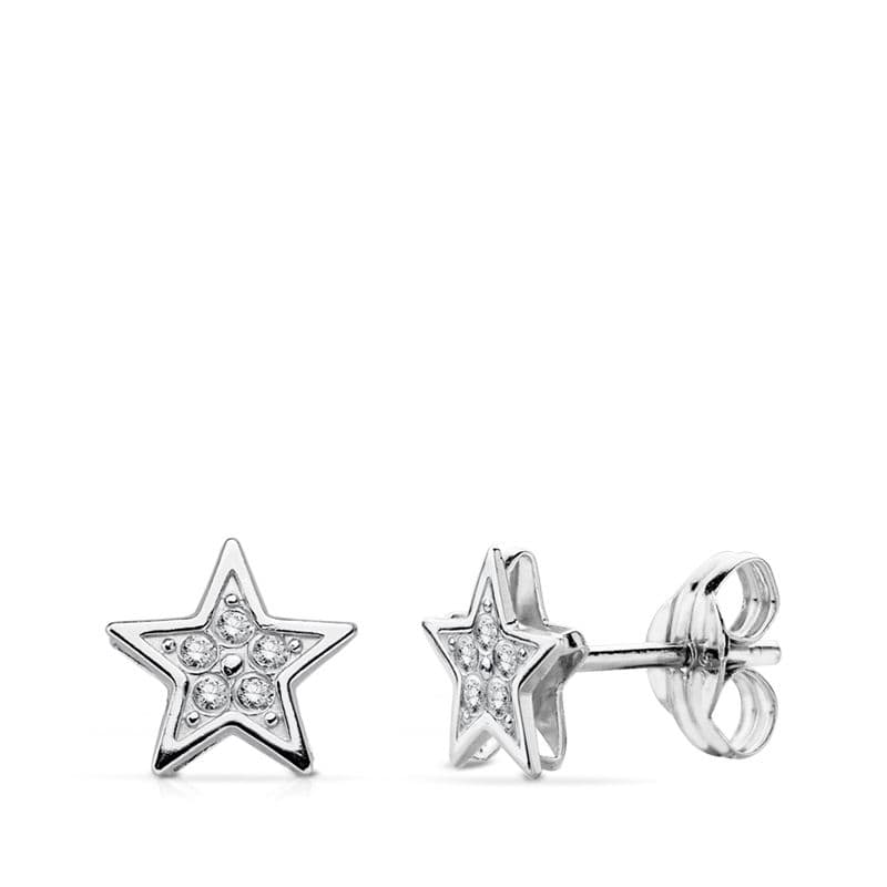 Cercei Star 18K Aur Alb 65X65 mm Închidere pentru cărucior fluture