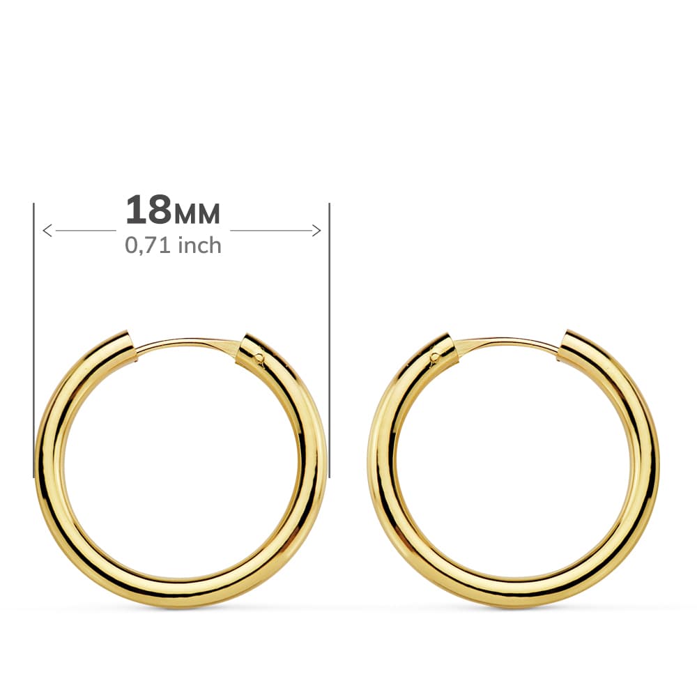 18K Yellow Gold Rings Light Round 18X2 mm