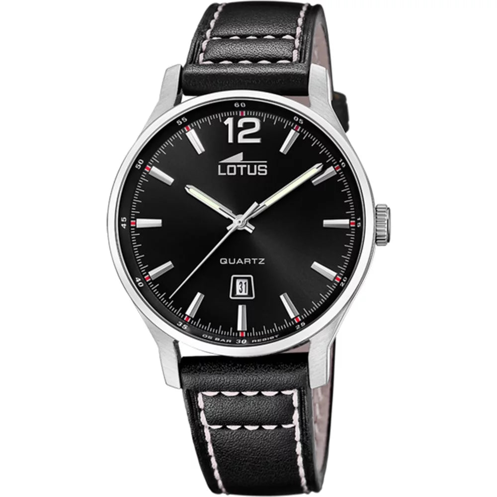 Classic - Model 18954/3 - Black & Silver - Lotus Watch