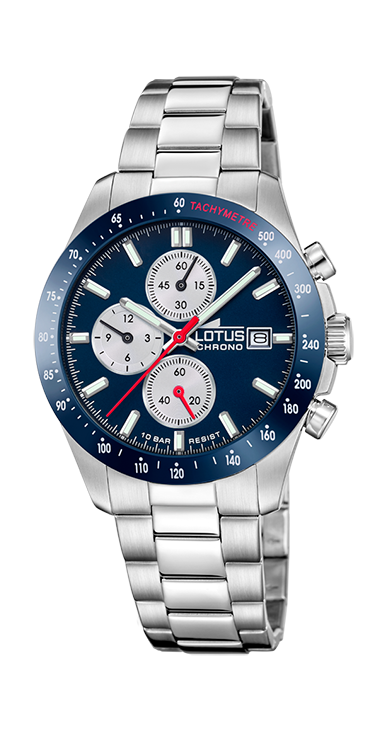 Chrono - Modelo 18994/5 - Prata e Azul - Relógio Lotus
