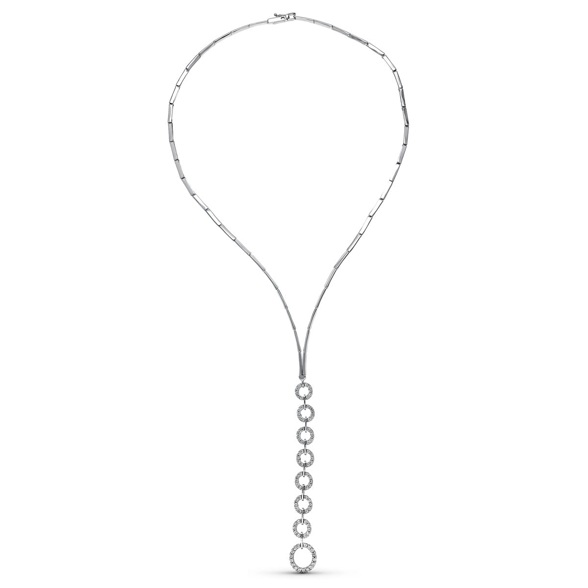 Collar Círculos Oro Blanco 18K