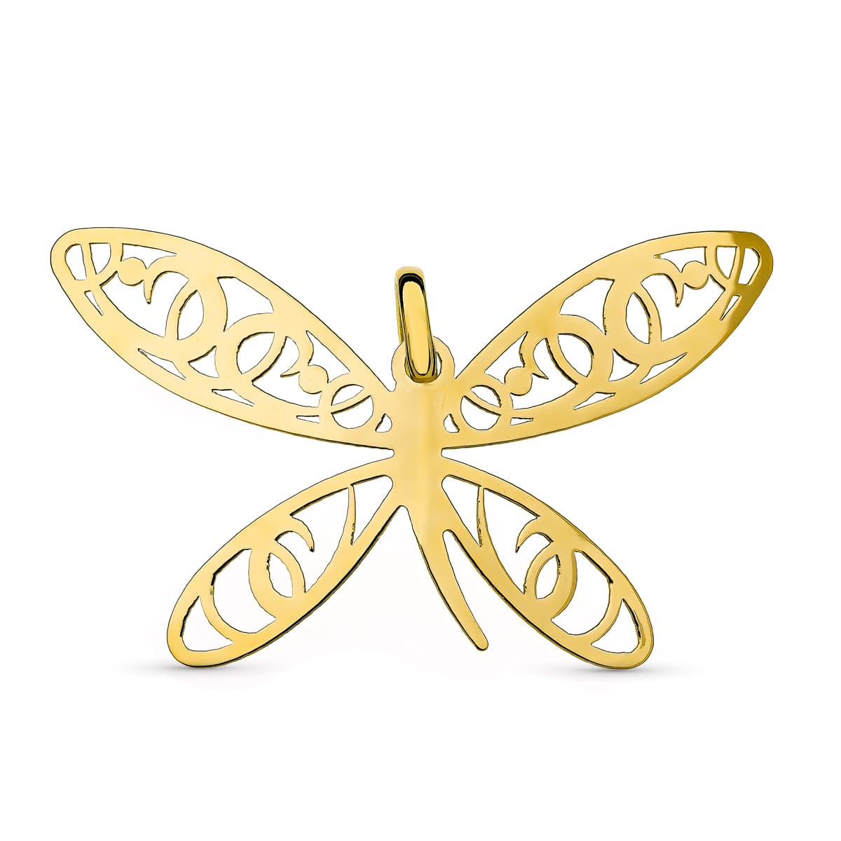 Pingente Libélula em Ouro Amarelo 18K 21 X 51 mm