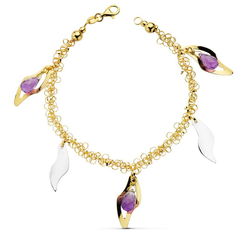 ツートーン フェティッシュ ブレスレット 18K 19CM