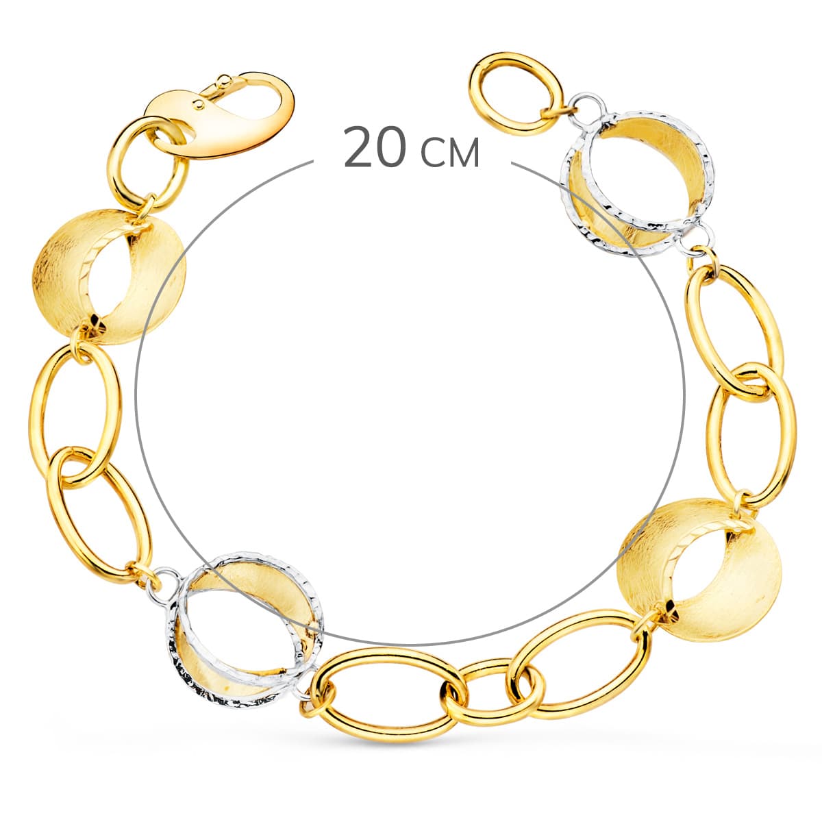 18K ツートン ゴールド ブレスレット 20 Cm
