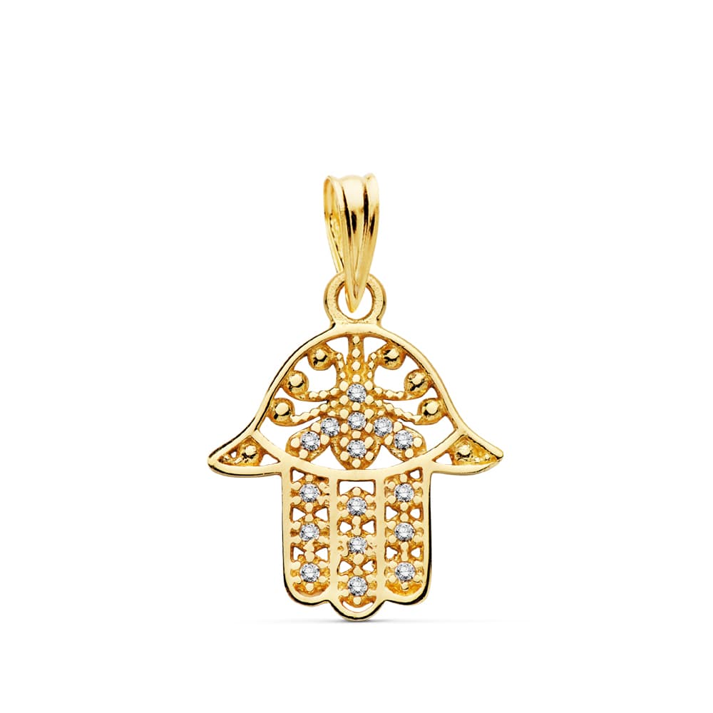 Fatıma'nın Eli Kolye 18K Sarı Altın 15X14 mm