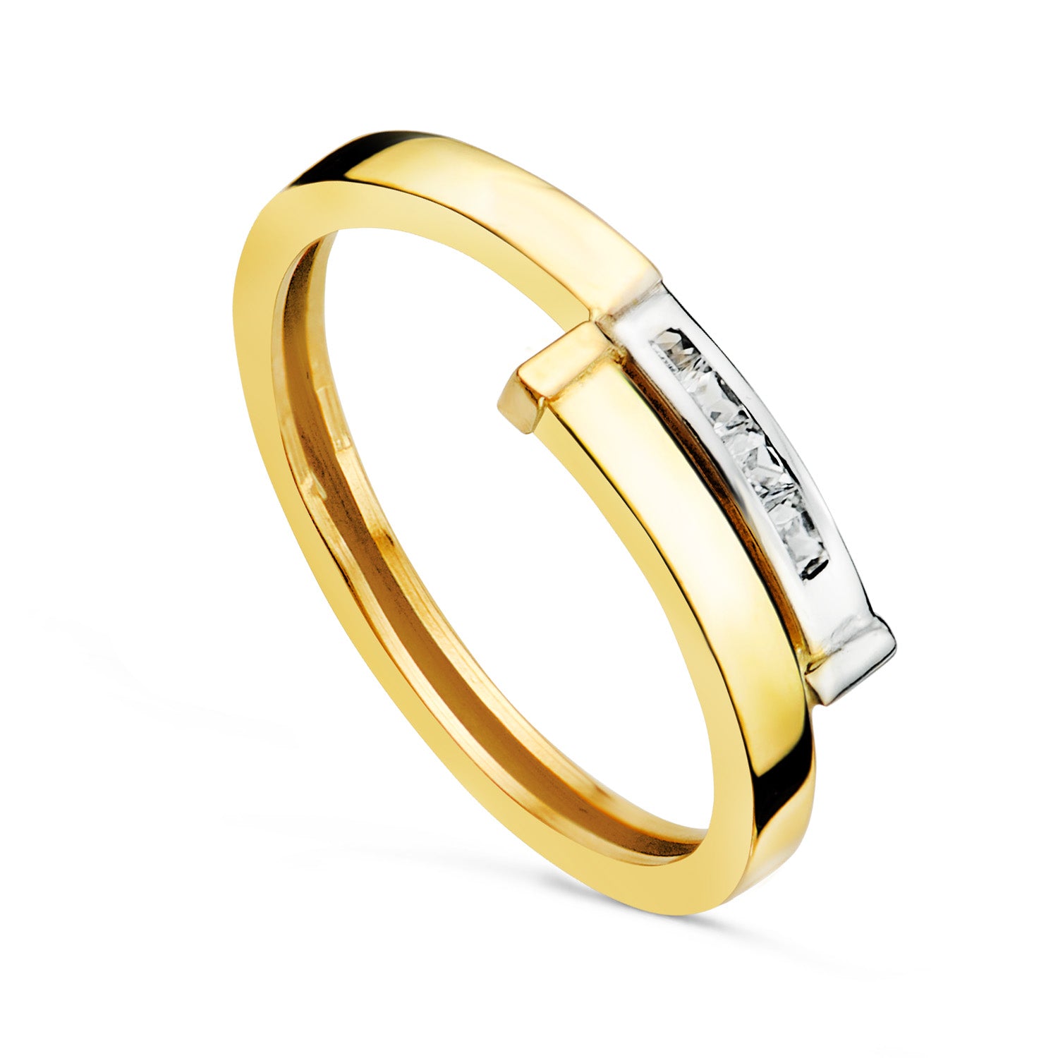 Anello con zirconi in oro 18 carati