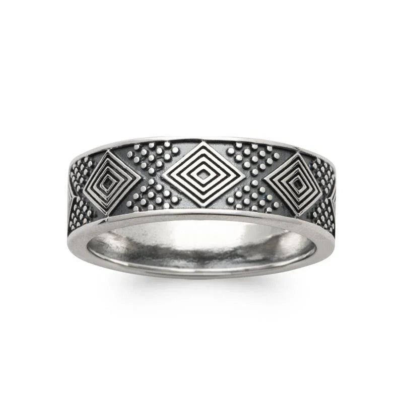 Bague Motif Géométrique – Argent | Azuline vue 3