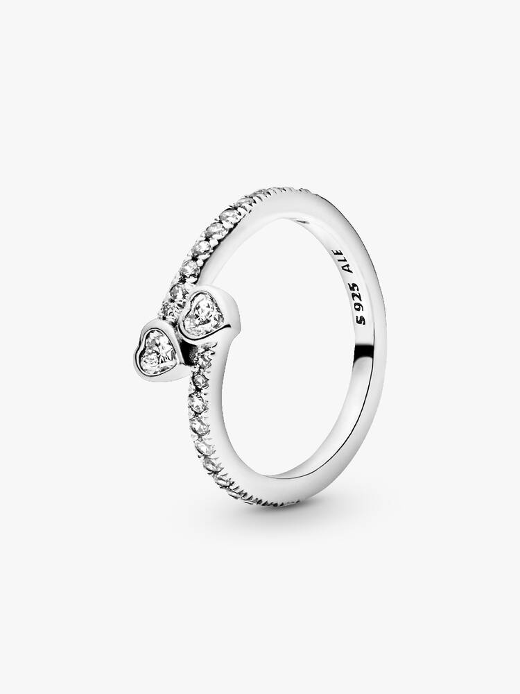 Bague Pandora - Deux Cœurs Scintillants | 191023CZ
