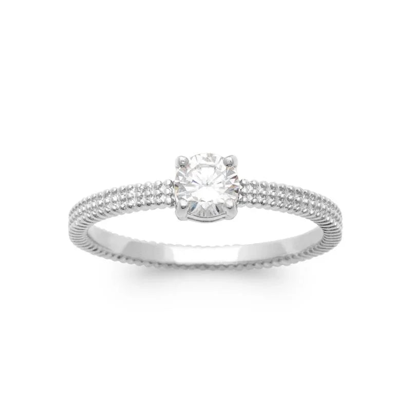 Bague Soliaire – Argent | Azuline vue 2