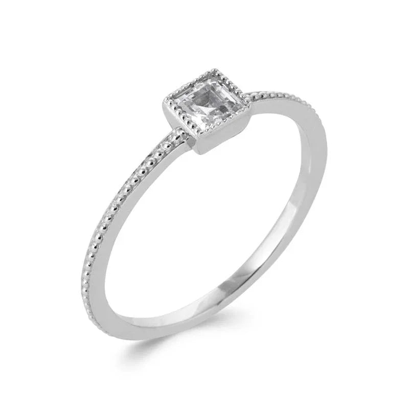 Vierkante ring – zilver | Azulin