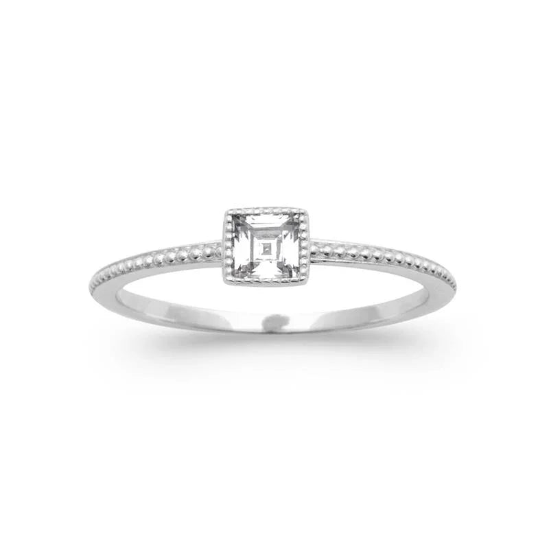Vierkante ring – zilver | Azulin-weergave 2