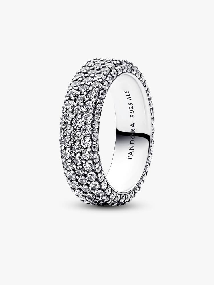 Bague Pandora - Triple Rang Pavée Gravable | 192634C01